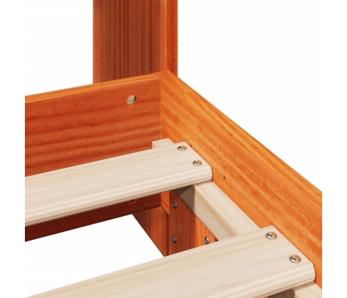 Cama sin colchón madera maciza de pino marrón cera 100x200 cm