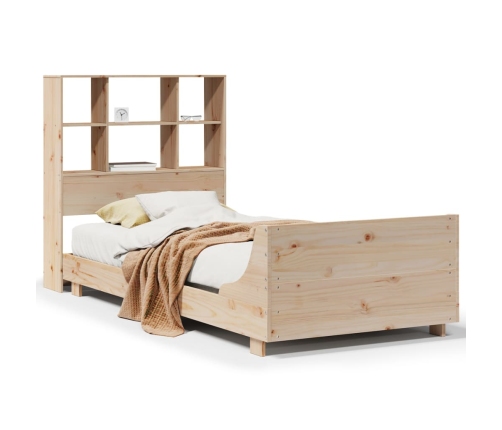 Estructura de cama sin colchón madera maciza de pino 90x200 cm
