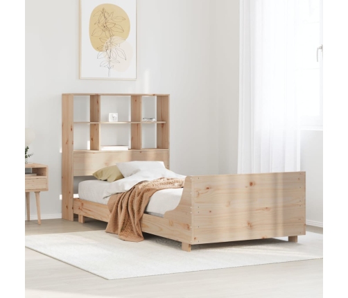 Estructura de cama sin colchón madera maciza de pino 90x200 cm