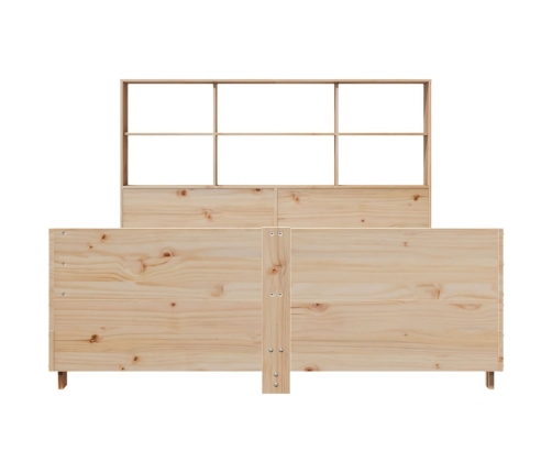 Estructura de cama sin colchón madera maciza de pino 140x190 cm