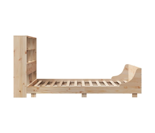 Estructura de cama sin colchón madera maciza de pino 140x190 cm