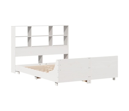 Estructura de cama sin colchón madera de pino blanca 140x190 cm