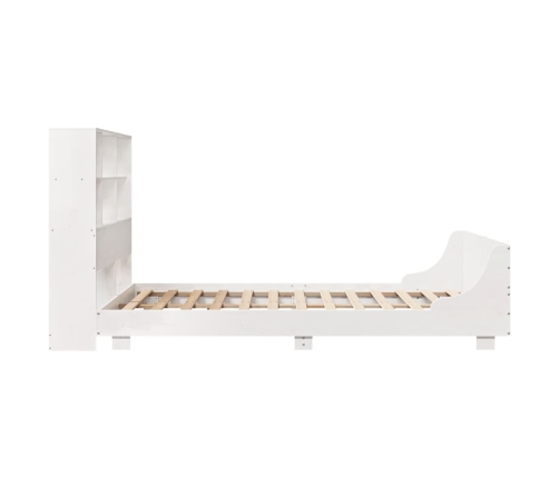 Estructura de cama sin colchón madera de pino blanca 140x190 cm