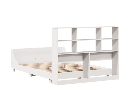 Estructura de cama sin colchón madera de pino blanca 140x190 cm