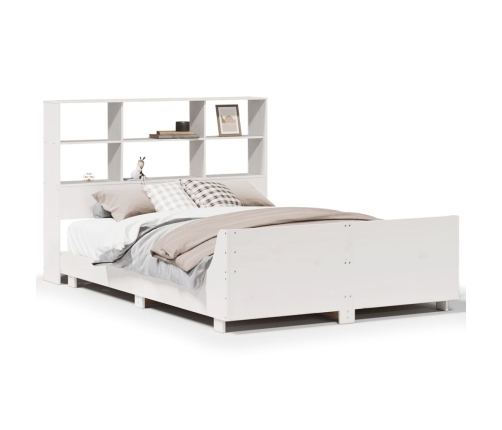 Estructura de cama sin colchón madera maciza blanca 120x190 cm