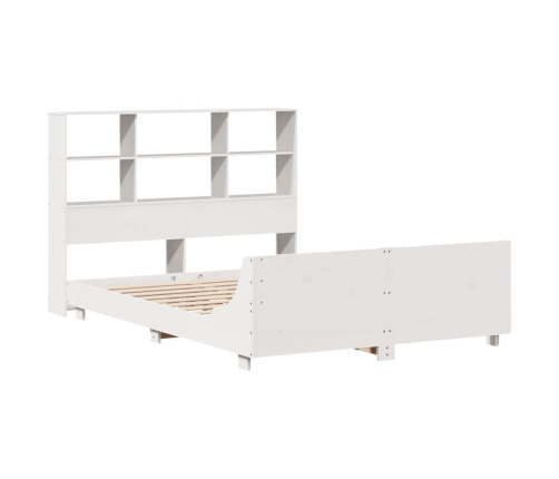 Estructura de cama sin colchón madera maciza blanca 120x190 cm