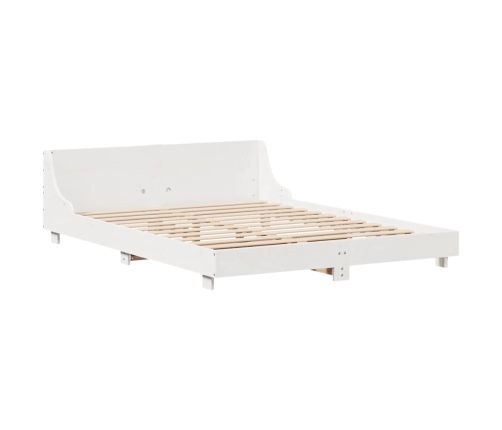 Estructura de cama sin colchón madera maciza blanca 120x190 cm