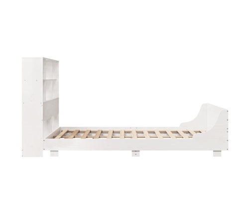 Estructura de cama sin colchón madera maciza blanca 120x190 cm