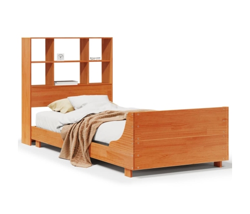 Estructura de cama sin colchón madera maciza marrón 90x190 cm