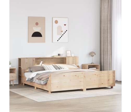 Estructura de cama sin colchón madera maciza de pino 200x200 cm