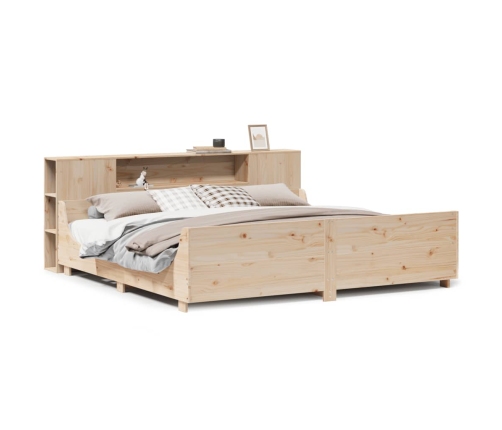 Estructura de cama sin colchón madera maciza de pino 180x200 cm