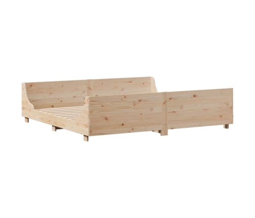 Estructura de cama sin colchón madera maciza de pino 180x200 cm