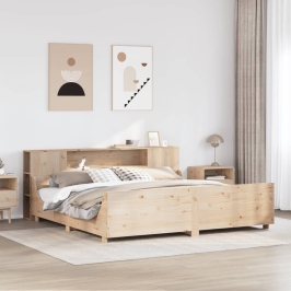Estructura de cama sin colchón madera maciza de pino 180x200 cm