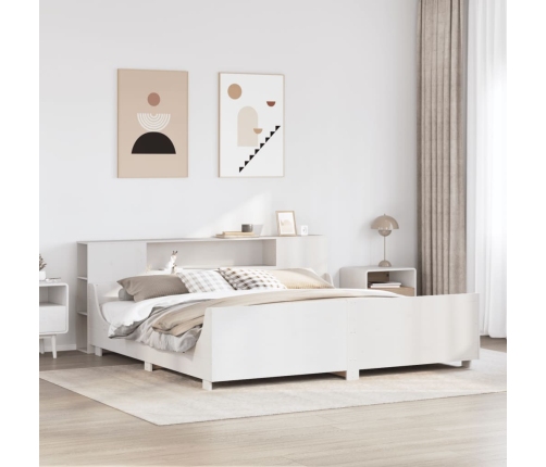 Cama sin colchón madera maciza de pino blanca 180x200 cm