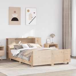 Estructura de cama sin colchón madera de pino blanca 140x200 cm