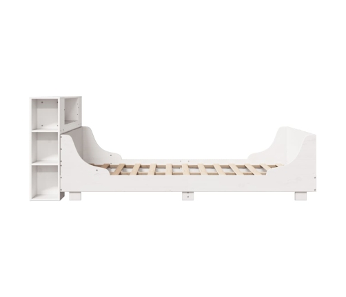 Estructura de cama sin colchón madera de pino blanca 140x190 cm