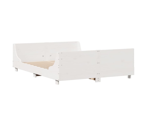 Estructura de cama sin colchón madera de pino blanco 135x190 cm