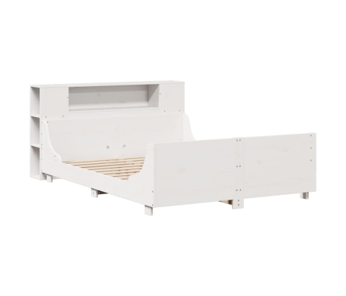 Estructura de cama sin colchón madera maciza blanca 120x190 cm