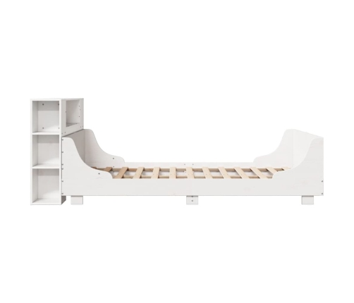 Estructura de cama sin colchón madera maciza blanca 120x190 cm