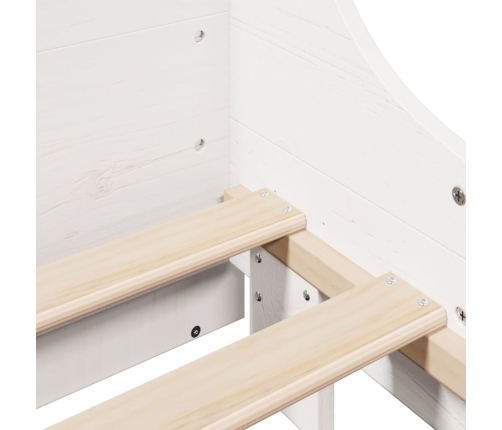Estructura de cama sin colchón madera maciza blanca 120x190 cm