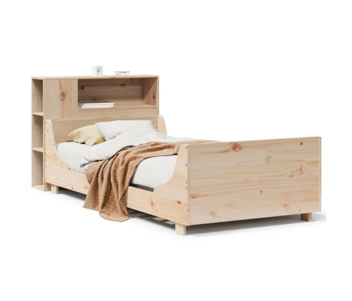 Estructura de cama sin colchón madera maciza de pino 100x200 cm