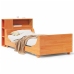 Cama sin colchón madera maciza de pino marrón cera 100x200 cm