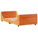 Cama sin colchón madera maciza de pino marrón cera 100x200 cm