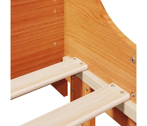 Cama sin colchón madera maciza de pino marrón cera 100x200 cm