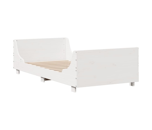 Estructura de cama sin colchón madera de pino blanca 90x200 cm