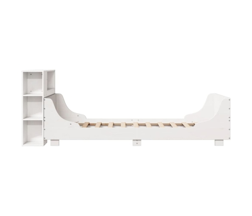 Estructura de cama sin colchón madera de pino blanca 90x200 cm
