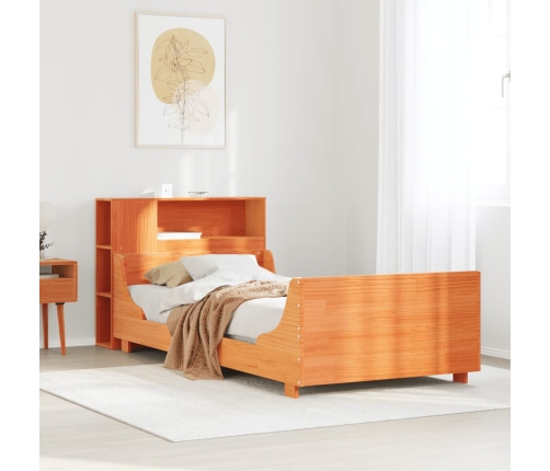 Estructura de cama sin colchón madera de pino marrón 90x200 cm