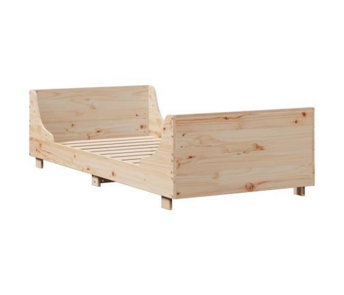 Estructura de cama sin colchón madera maciza pino 75x190 cm