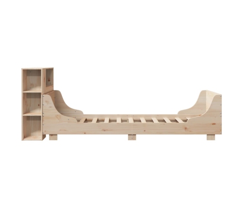 Estructura de cama sin colchón madera maciza pino 75x190 cm