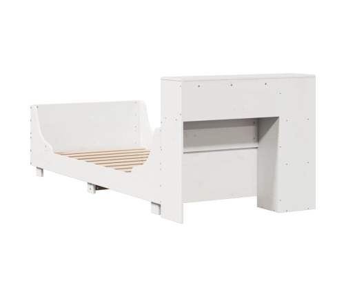 Estructura de cama sin colchón madera maciza blanca 75x190 cm