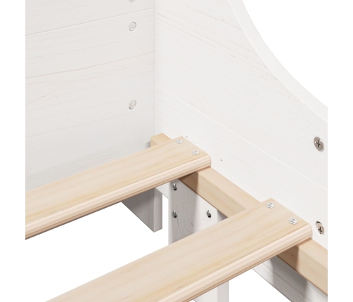 Estructura de cama sin colchón madera maciza blanca 75x190 cm