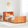 Estructura de cama sin colchón madera maciza marrón 75x190 cm