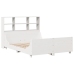 Cama con estantería sin colchón madera maciza blanca 160x200 cm