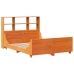 Cama con estantería sin colchón madera maciza marrón 160x200 cm