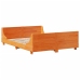 Cama con estantería sin colchón madera maciza marrón 160x200 cm