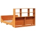 Cama con estantería sin colchón madera maciza marrón 160x200 cm