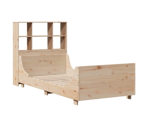 Cama con estantería sin colchón madera maciza 90x190 cm