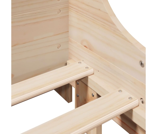 Cama con estantería sin colchón madera maciza 90x190 cm