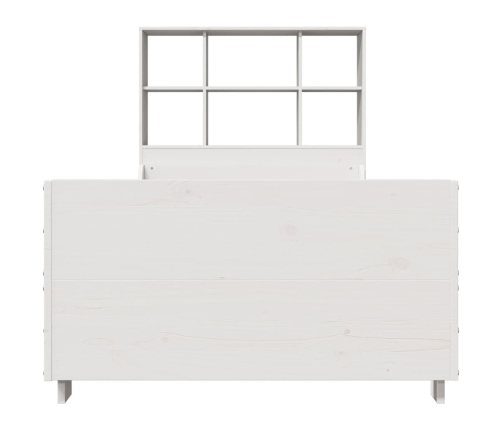 Cama con estantería sin colchón madera maciza blanca 90x190 cm