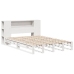 Cama con estantería sin colchón madera maciza blanca 120x200 cm
