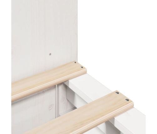 Cama con estantería sin colchón madera maciza blanca 120x200 cm