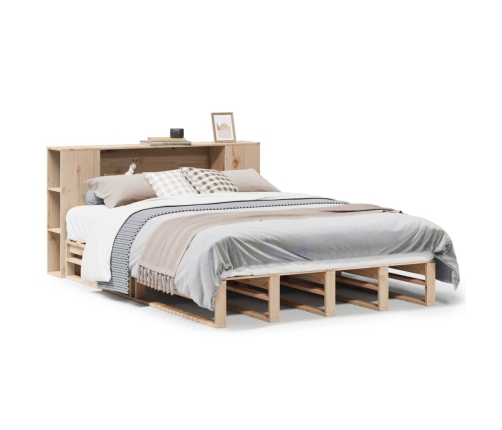 Cama con estantería sin colchón madera maciza 120x190 cm