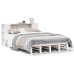 Cama con estantería sin colchón madera maciza blanca 120x190 cm