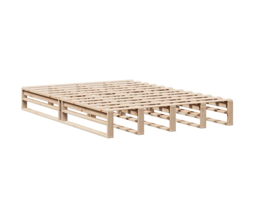 Cama con estantería sin colchón madera maciza 140x190 cm