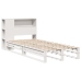Cama con estantería sin colchón madera maciza blanca 90x200 cm