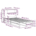 Cama con estantería sin colchón madera maciza blanca 90x200 cm